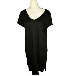 J Jill Black Short-Sleeved Knit Dress Size Small
